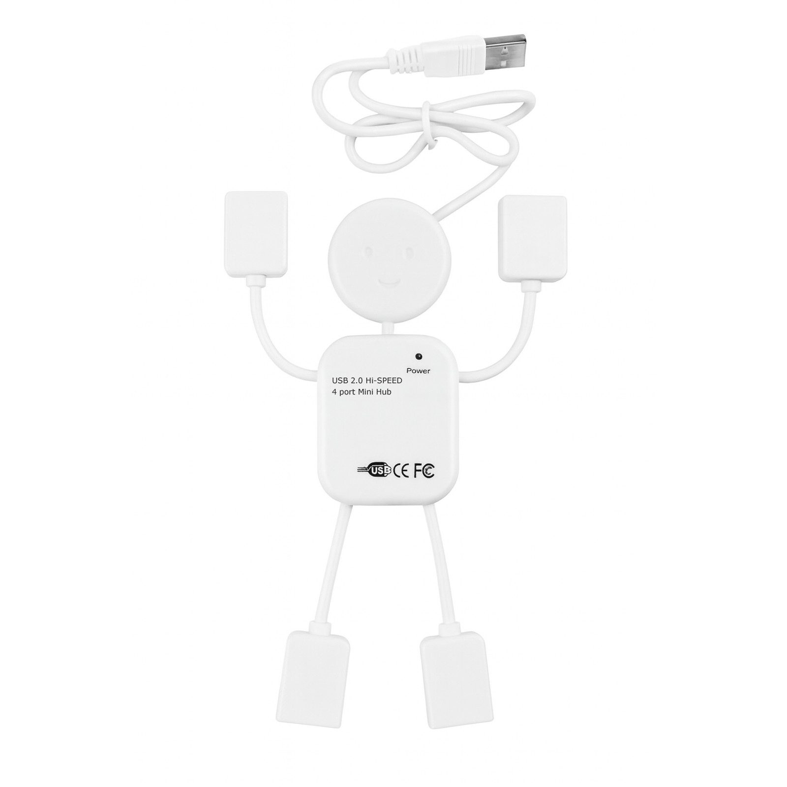 Bolwins USB-Verteiler O18 USB 2.0 Hub 4 Port Verteiler Splitter Adapter 480Mbs für PC Laptop