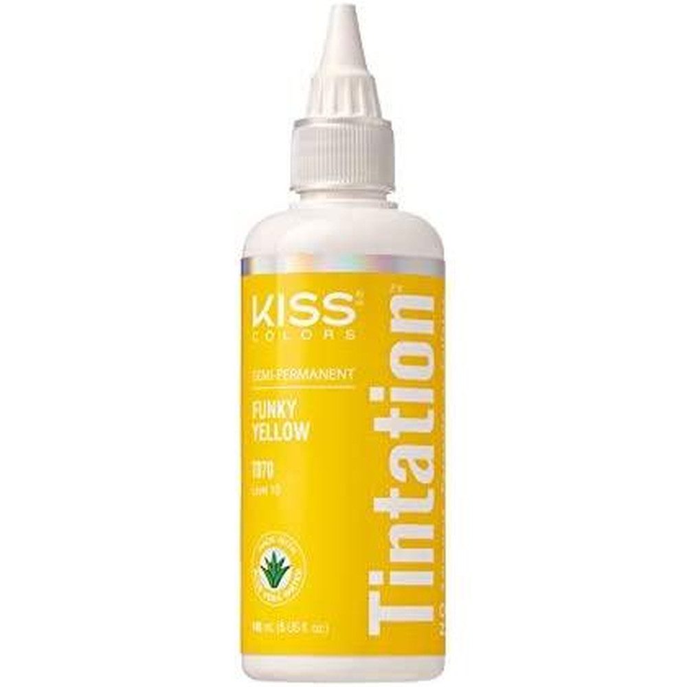 Kiss Haarmaske Kiss Tintation Semi Permanent Hair Color 148ml - Funky Yellow