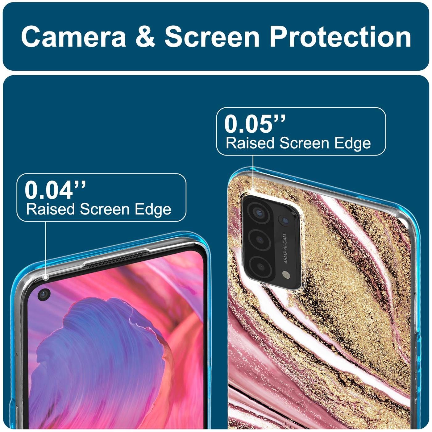 CoolGadget Handyhülle Marmor Slim Case für OPPO A54 5G / A74 5G 6,5 Zoll, Hülle Dünne Silikon Schutzhülle für OPPO A54 5G, OPPO A74 5G Hülle