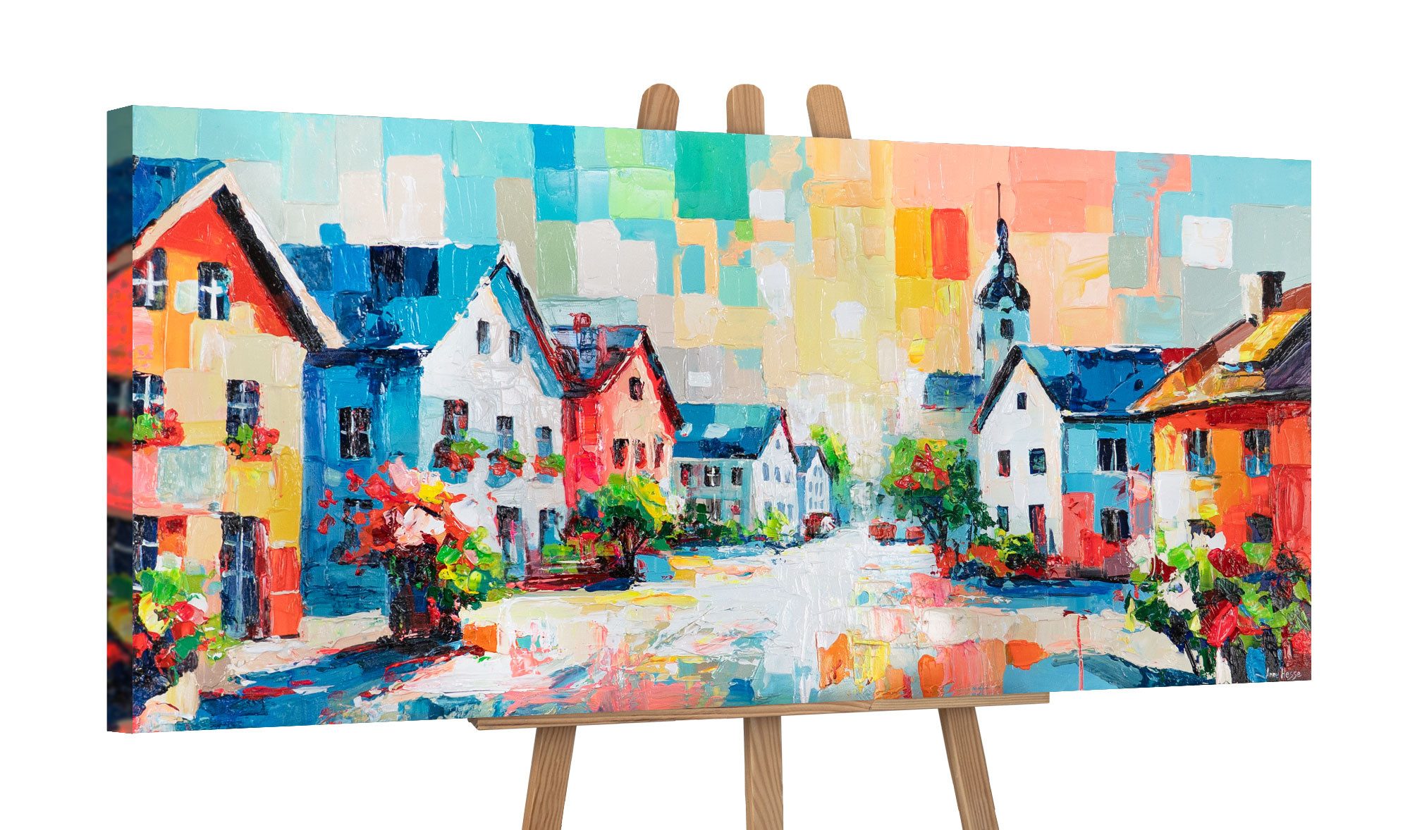 YS-Art Gemälde Wandbild, Schöne Stadt, Wolkenkratzer, günstig online kaufen