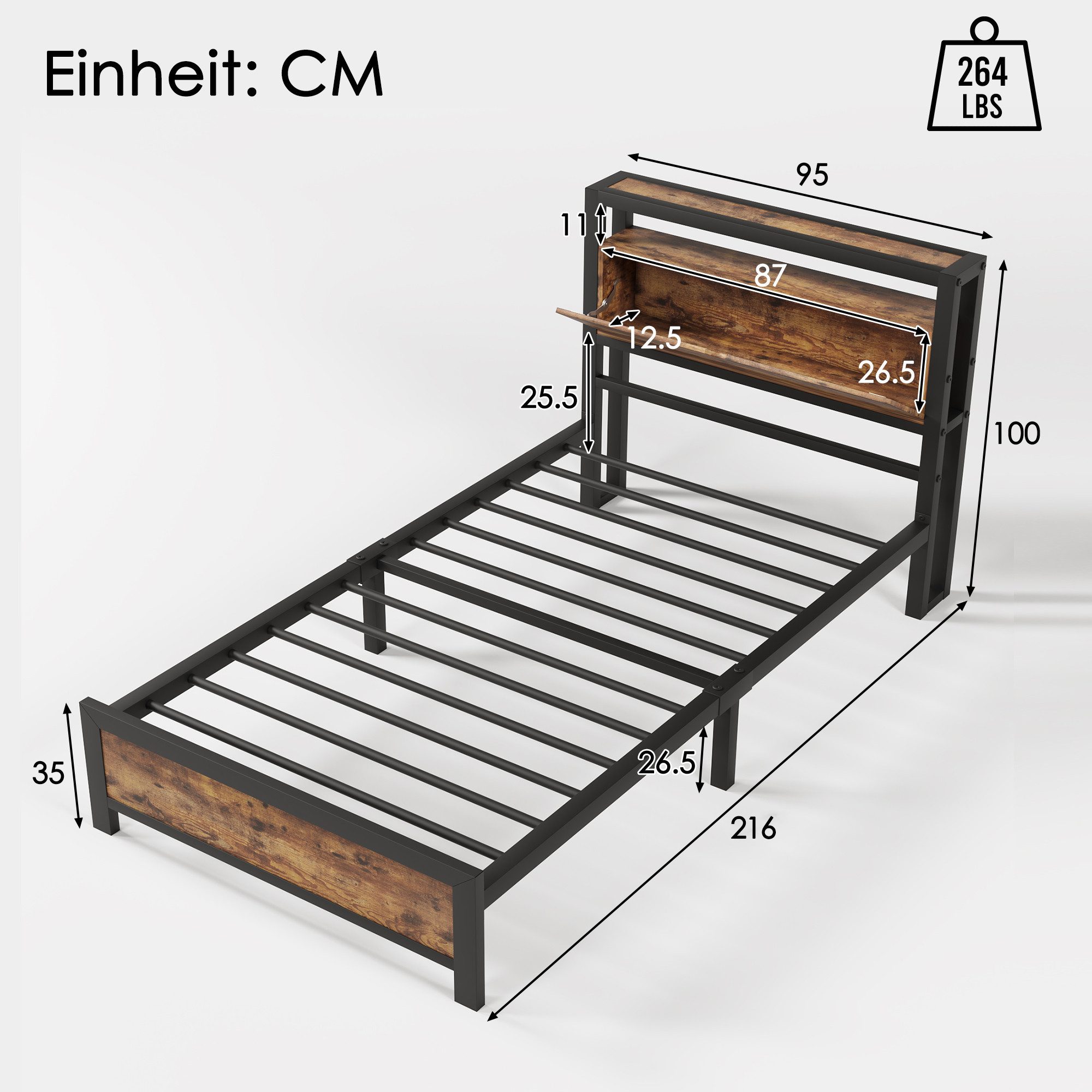 DOPWii Bettgestell Bettgestell,90x200/140x200cm,Einzel-/Doppelbett,Jugendbe günstig online kaufen