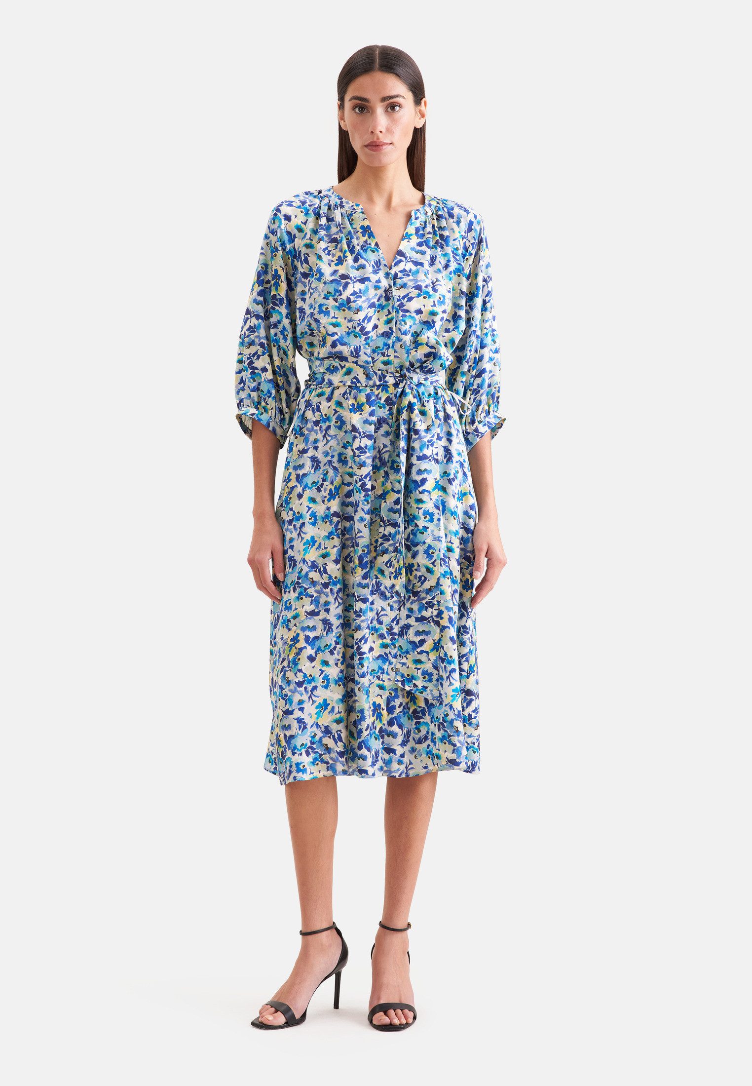 seidensticker Sommerkleid 3/4 V-Neck Druck