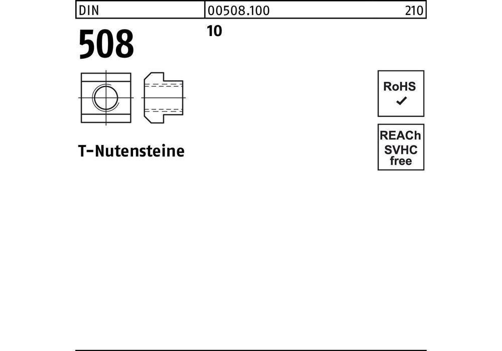 Nutstein T-Nutenstein DIN 10 T-Nuten M für 10 6 x 10 mm 508