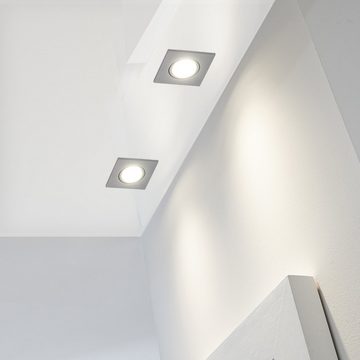 LEDANDO LED Einbaustrahler 10er Einbaustrahler Set für die Spanndecke Bicolor (chrom / gebürstet)