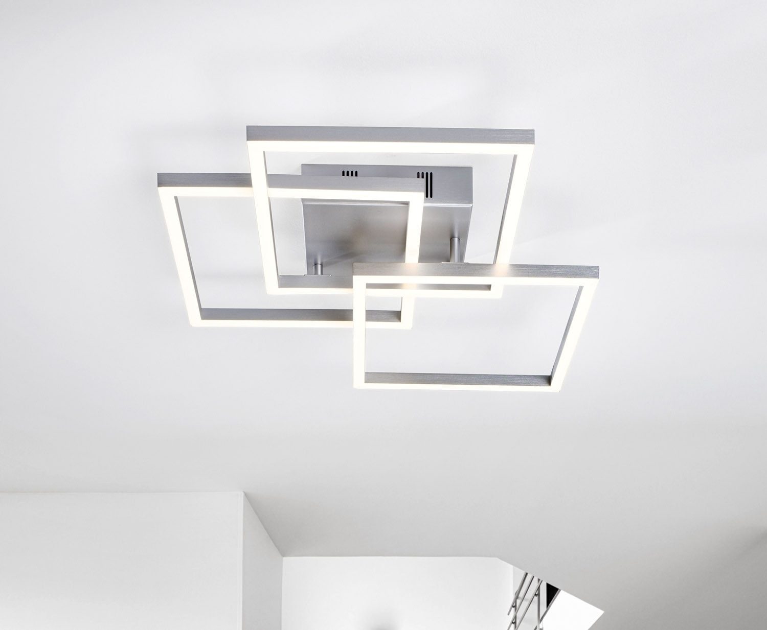 casa NOVA LED Deckenleuchte ANUBIS, 3-flammig, Aluminiumfarben, Weiß, Metal günstig online kaufen