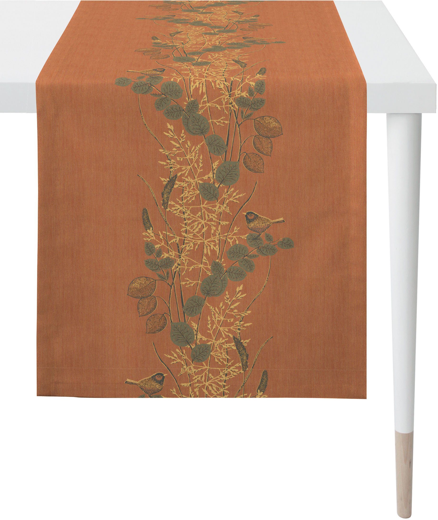 APELT Tischläufer 5250 Jacquard, HERBSTZEIT, (1-tlg) Herbstdeko, Herbst orange