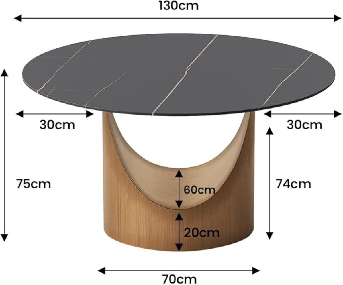 POVISON Esstisch Moderner runder Esszimmertisch 130 cm, für 4 Personen (1-S günstig online kaufen