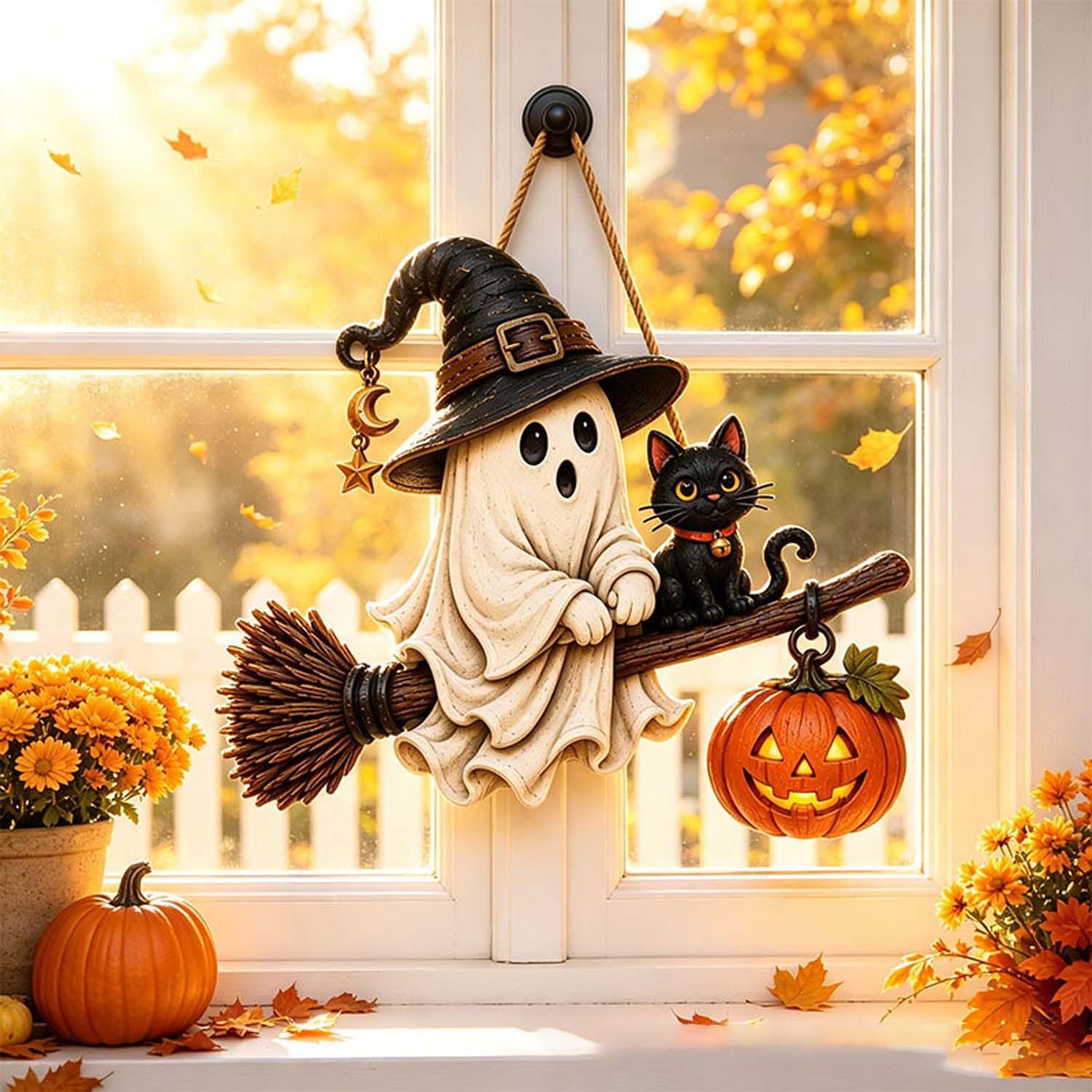 Bomiclss Hängedekoration Geistergruß Türschild, Niedliches Halloween Geister Schild, Halloween – Bild 5 von 5