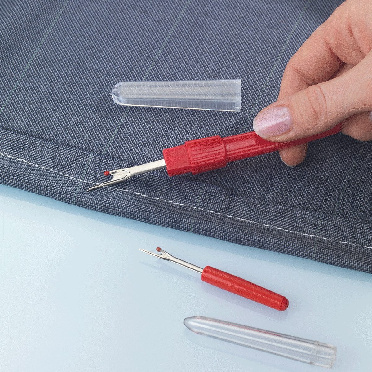 WENKO Nähkästchen WENKO Saum-Set, 3-teilig Saumtrenner Pfeiltrenner Nadeln Schere Näh