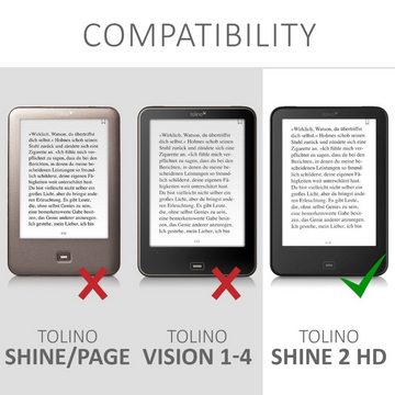 kwmobile E-Reader-Hülle Klapphülle kompatibel mit Tolino Shine 2 HD - Hülle eReader, Klapphülle kompatibel mit Tolino Shine 2 HD - Hülle eReader