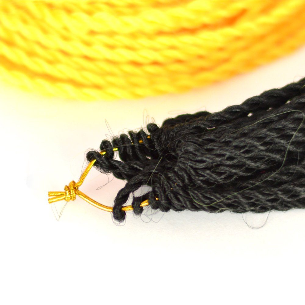 MyBraids Zöpfe Ombre BRAIDS! Senegalese Kunsthaar-Extension 5-SY Twist Pack Braids 3er Crochet YOUR Schwarz-Sonnengelb