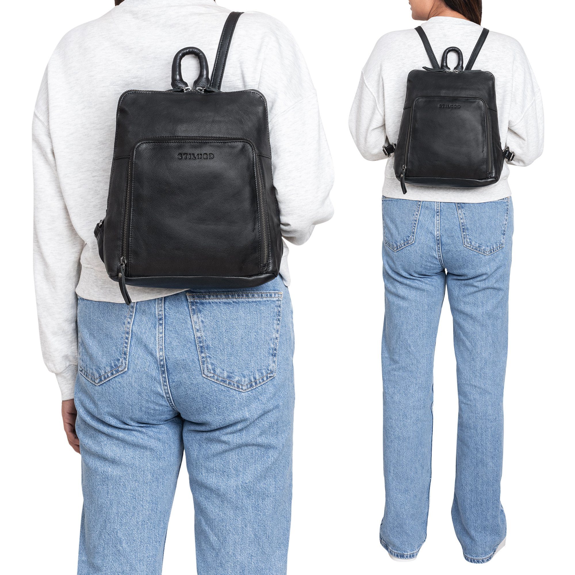 STILORD Cityrucksack "Sally" Vintage Rucksack Damen Leder Klein günstig online kaufen