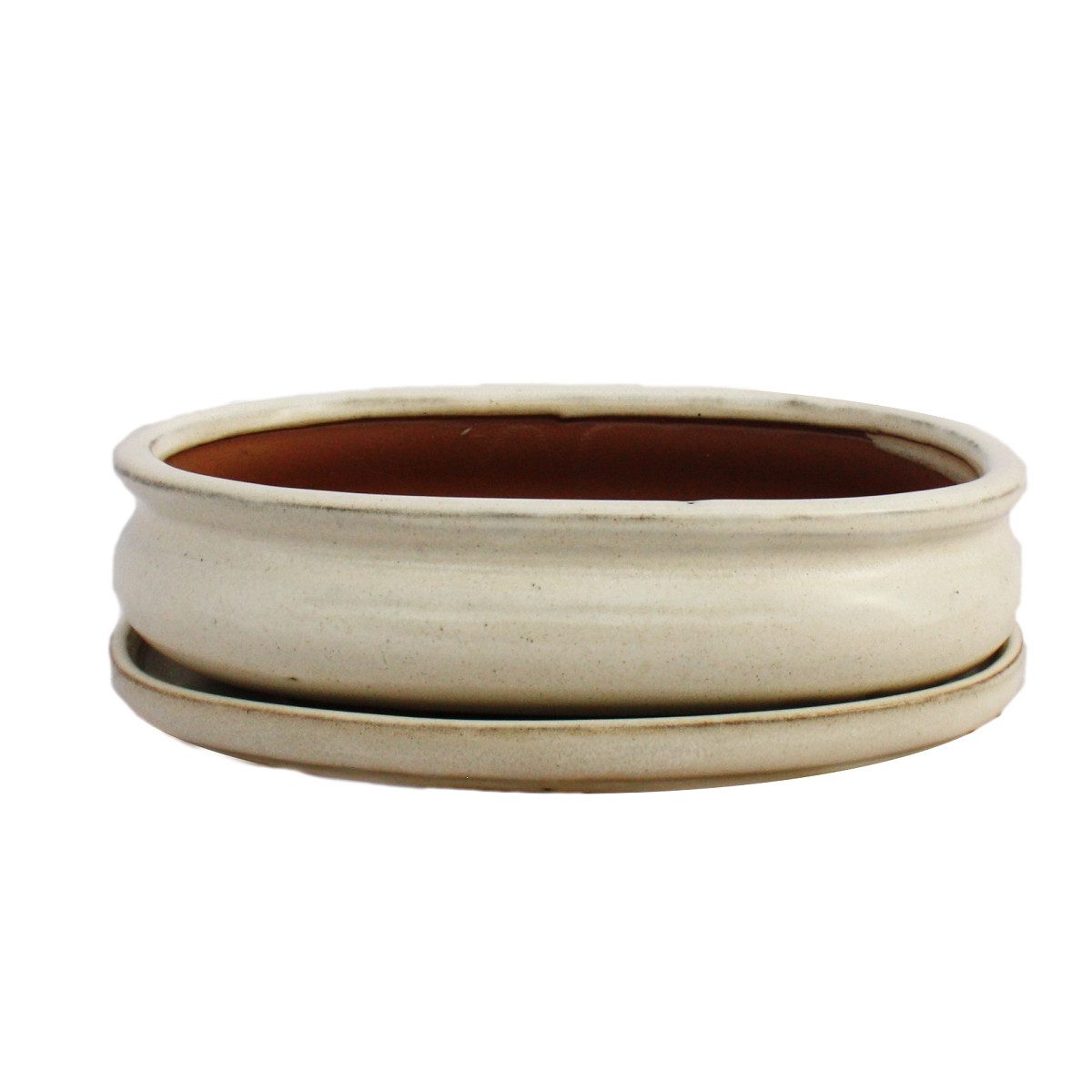 Exotenherz Pflanzschale Bonsai-Schale mit Unterteller Gr. 3 hellbeige oval günstig online kaufen