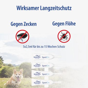 Redisan Zeckenschutzmittel Redisan® Spot on Hund I Pflanzenbasiertes Zeckenmittel OHNE CHEMIE, 12.5 ml, für Hunde