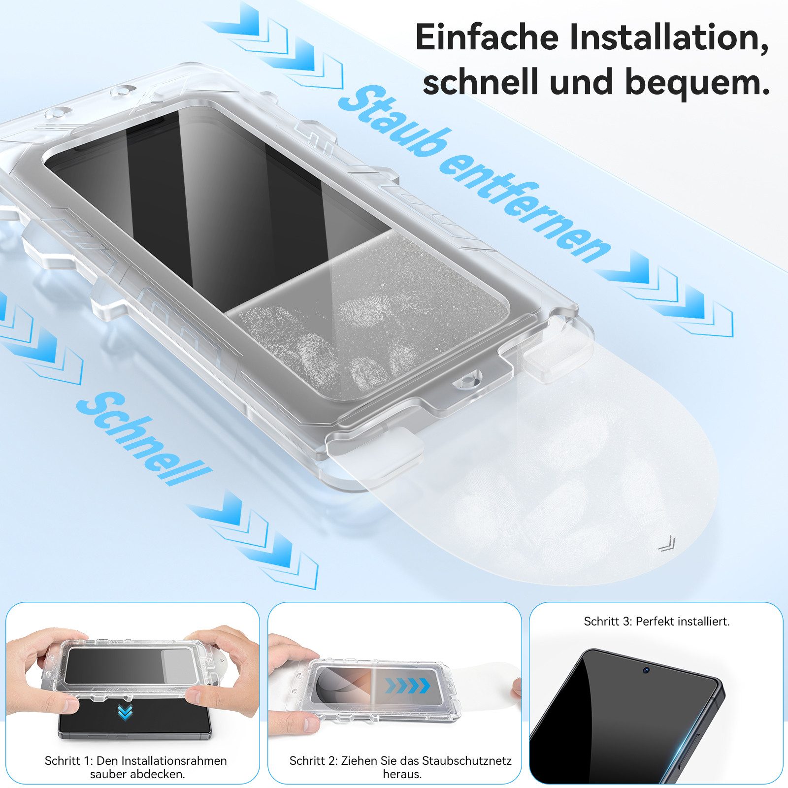 Sytifro Schutzfolie Sichtschutz Panzerglas, Privacy Schutzfolie, Blickschutz für, (Samsung Galaxy S26/ Samsung Galaxy S26+/ Samsung Galaxy S26 Ultra, Samsung Galaxy S25/ Samsung Galaxy S25+/ Samsung Galaxy S25 Ultra, 2 Privacy Glass + 1 Montagerahmen, 9H Härte Panzerfolie), HD Displayschutz, Ultra-klar, Anti-Fingerprint.