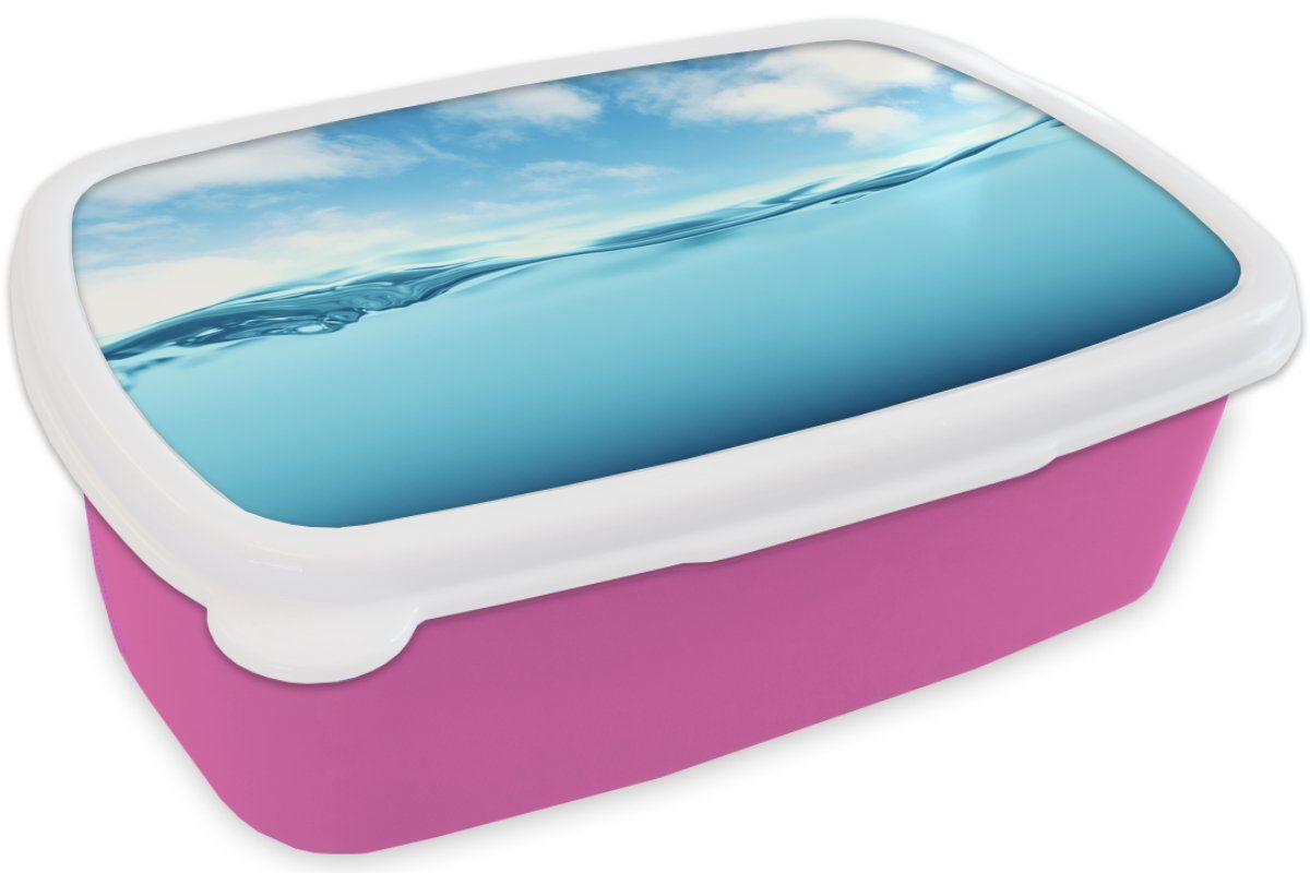 Kinder, Lunchbox Snackbox, Kunststoff Erwachsene, - - rosa Wolken Mädchen, Blau, Brotdose für Brotbox MuchoWow Meer (2-tlg), Kunststoff,