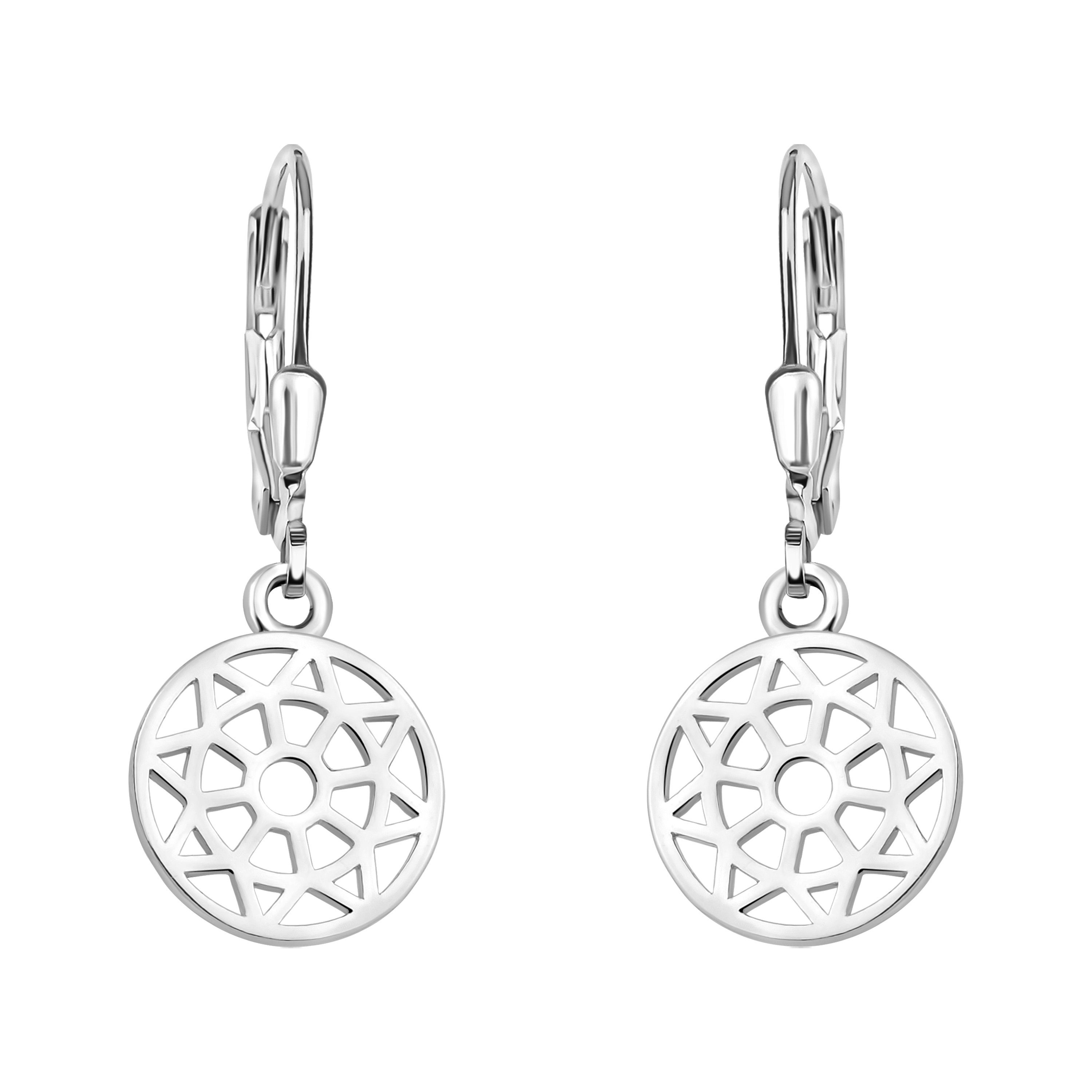 Paar Silber 925 Kreis, Milani Ornament Ohrhänger Damen Schmuck Sofia