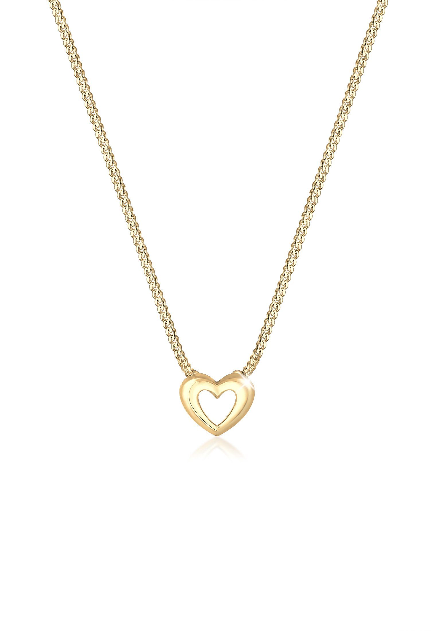 Elli Premium Kette mit Anhänger Anhänger Herz 585 Gelbgold