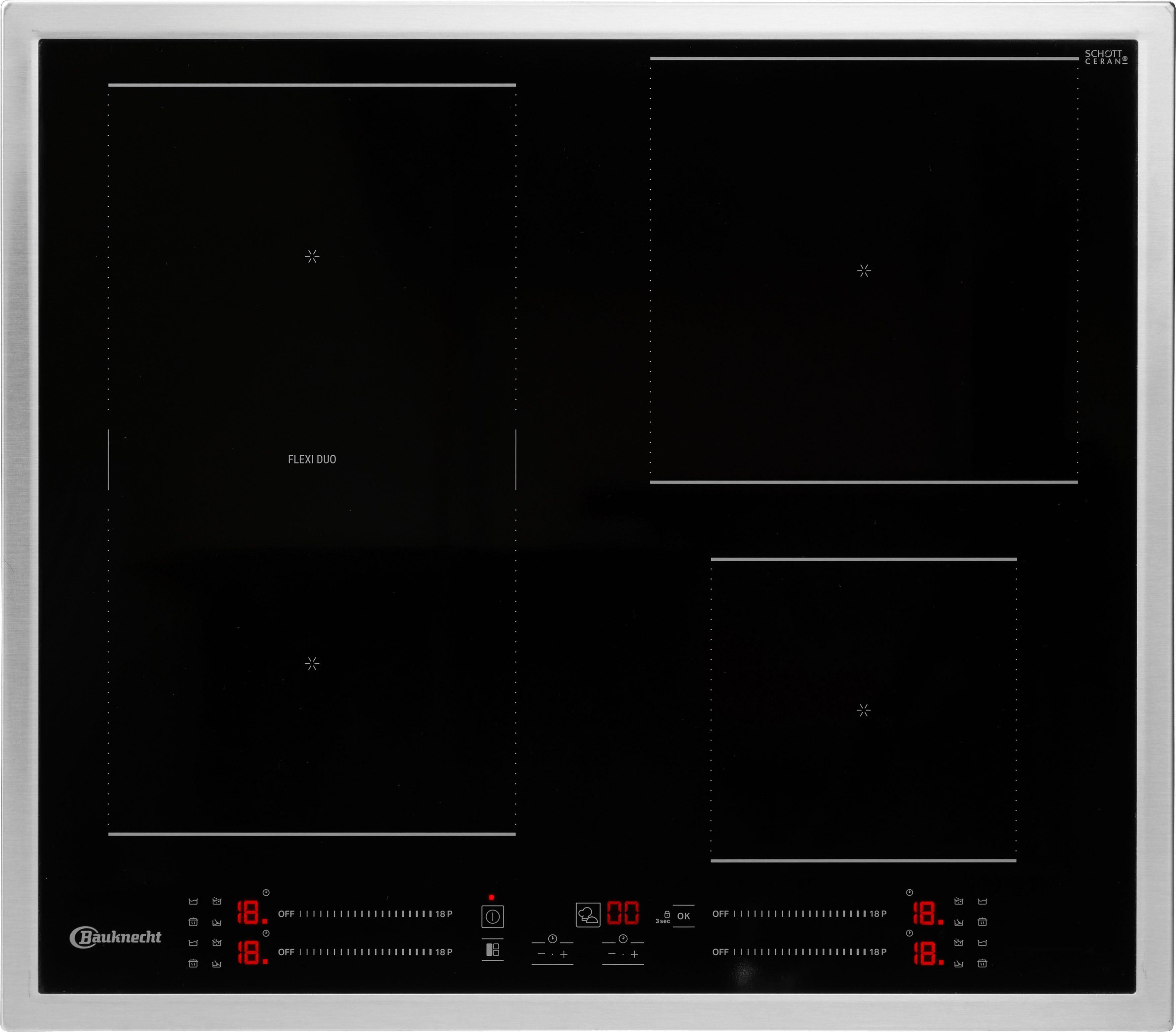 BAUKNECHT Backofen-Set BAKO4 PF16 BLACK, Pyrolyse-Selbstreinigung mit 2-fach-Teleskopauszug