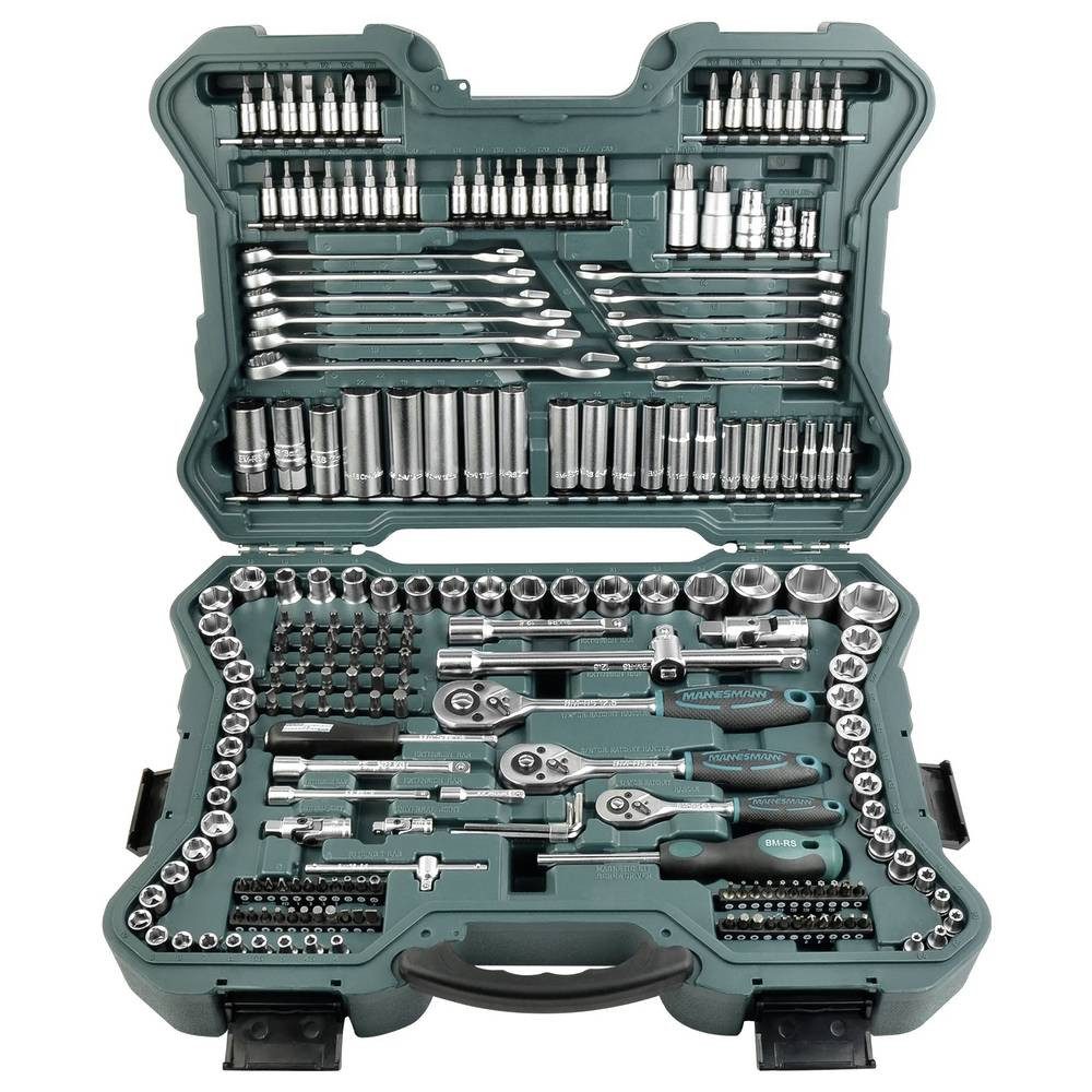 Brüder Mannesmann Werkzeuge Steckschlüssel Steckschlüsselsatz, 1/4″ Zoll, 3/8″″ und 1/2″ Zoll M98430 – Bild 2 von 5