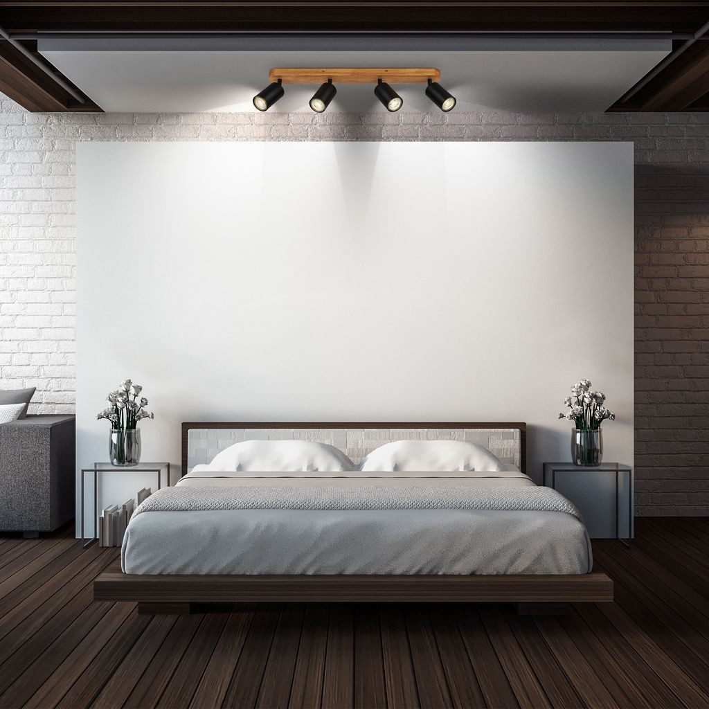B.K.Licht Deckenleuchte BKL1635, ohne Leuchtmittel, 2700K - Extra-Warmweiß, Deckenleuchte 55 cm Metall-Holz GU10 max. 9W Wohnzimmer Schlafzimmer