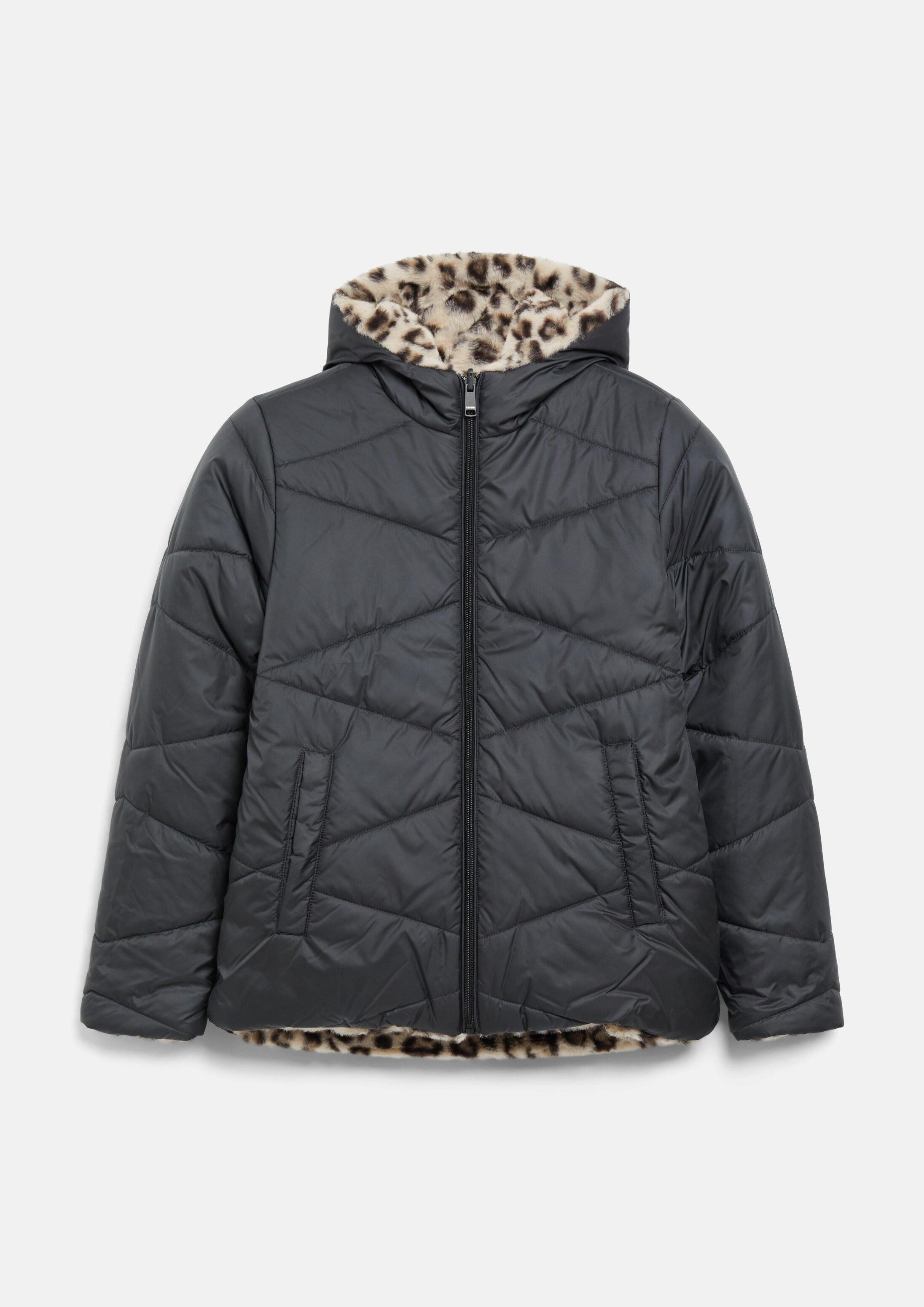 s.Oliver Winterjacke Outdoor-Jacke Wasserabweisende Wendejacke mit Plüsch