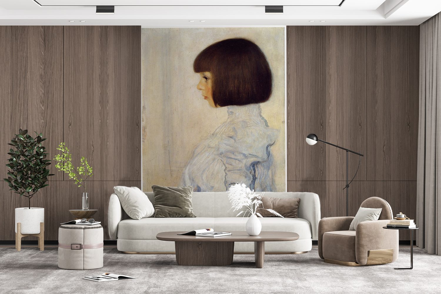 Wandtapete - bedruckt, Klimt, MuchoWow Fototapete St), Porträt von Klimt Montagefertig Wohnzimmer, (3 Vinyl Helene Tapete Matt, für Gustav