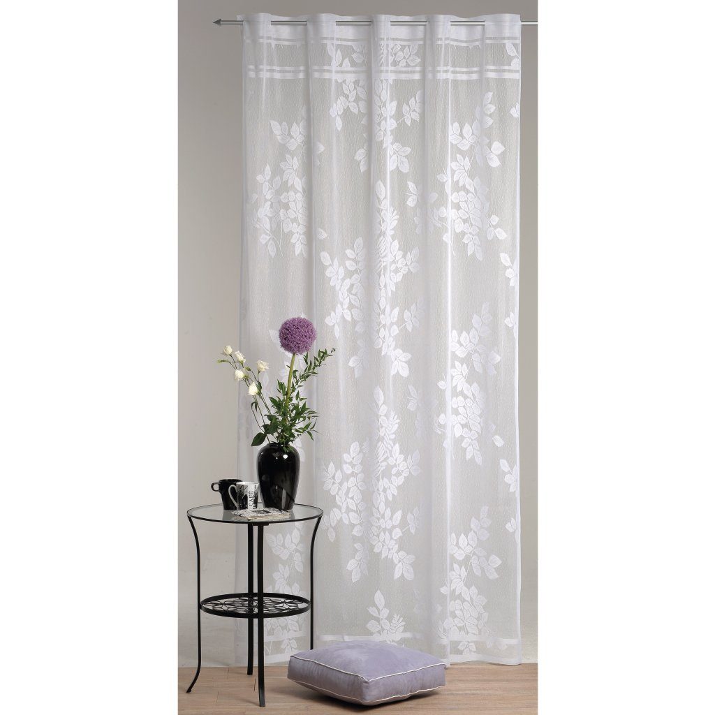 Arsvita Gardine Dekoschal Jaquard (1 St), Stangendurchzug, transparent, mit Stangendurchzug, transparent, pflegeleichte Fertiggardine