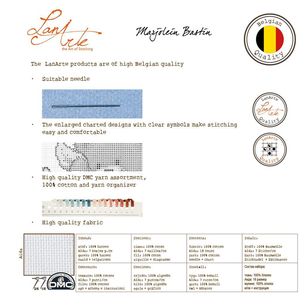 Lanarte Kreativset Lanarte PN-0146975 Ente Kreuzstichpackung, (Set, Vervaco embroidery Kit), Made in Europe