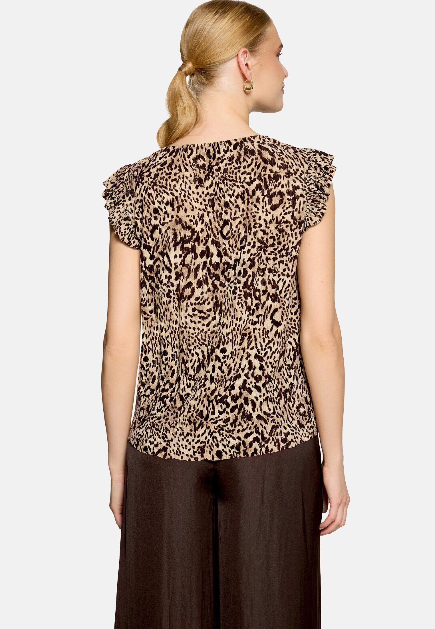 Zero Kurzarmshirt Damen mit Animalprint (1-tlg) Plissee – Bild 3 von 5