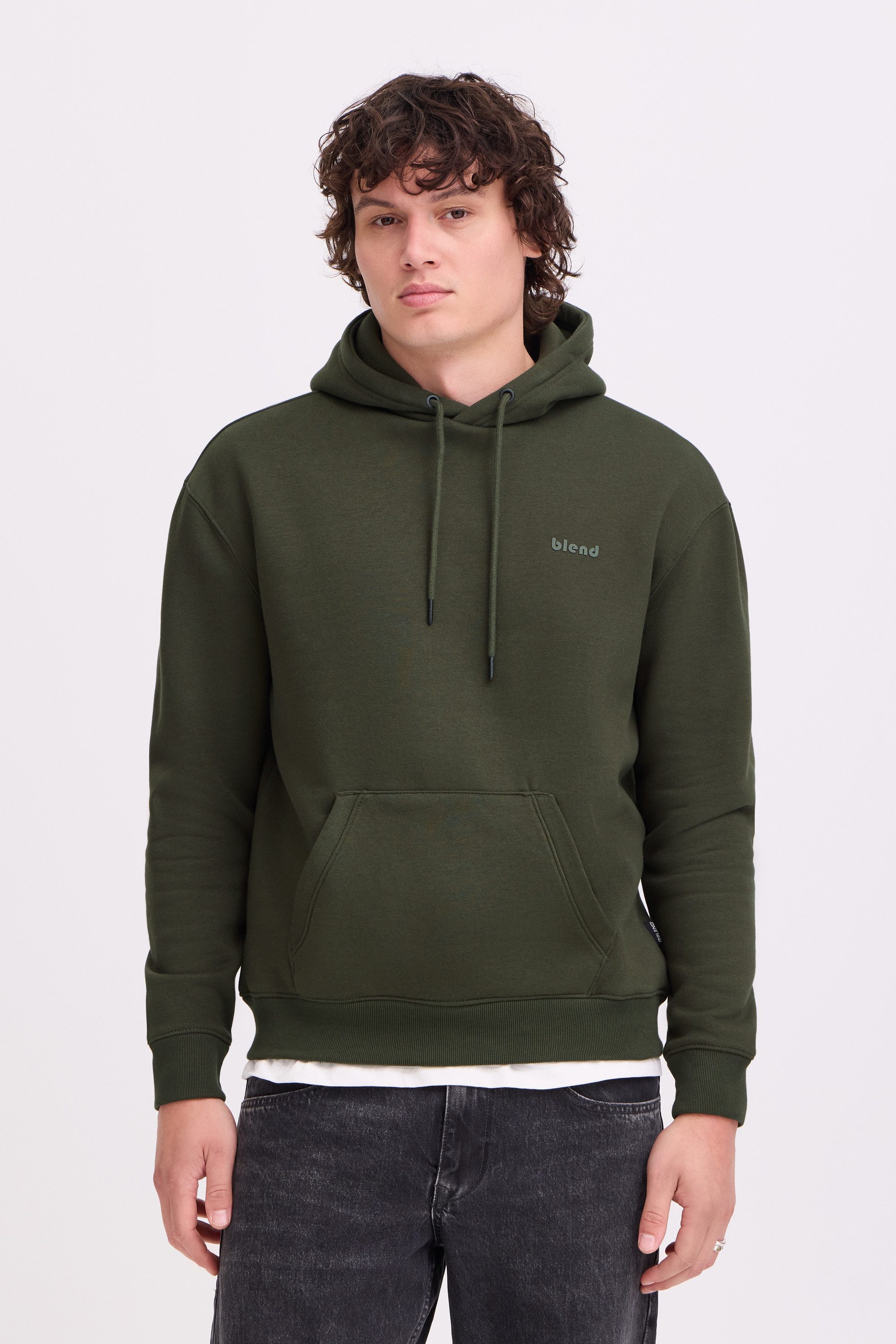 Blend Kapuzenpullover BHDownton Klassisches Sweatshirt mit Rundhalsausschnitt und Kängurutasche