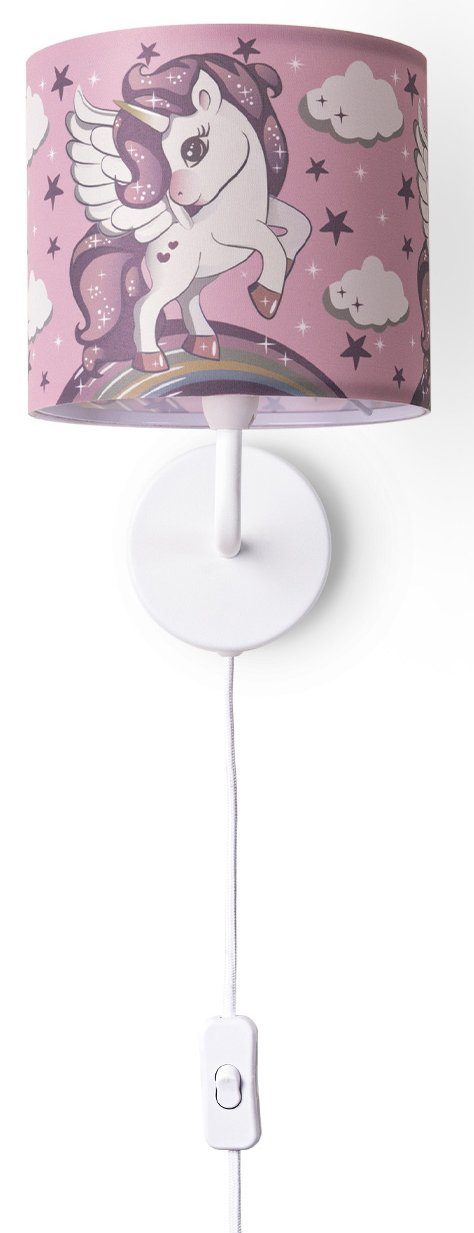 3m Wandleuchte Home Regenbogen E14 ohne Cosmo Kinderlampe Kabellänge Einhorn 213, Paco Leuchtmittel, Mit âˆ…18cm