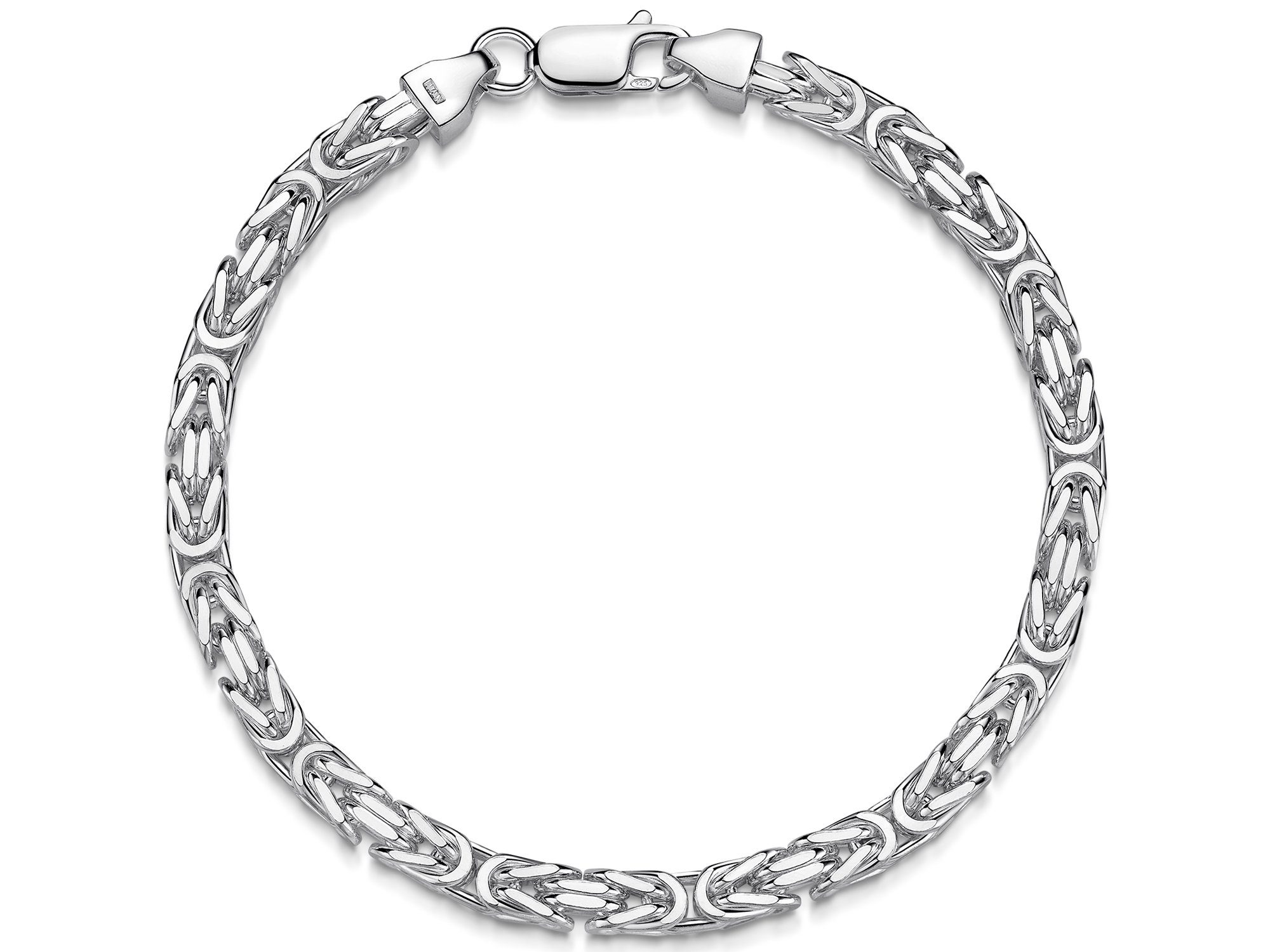 Silberkettenstore Silberarmband Königskette Armband 4,5mm breit von 17-25cm wählbar