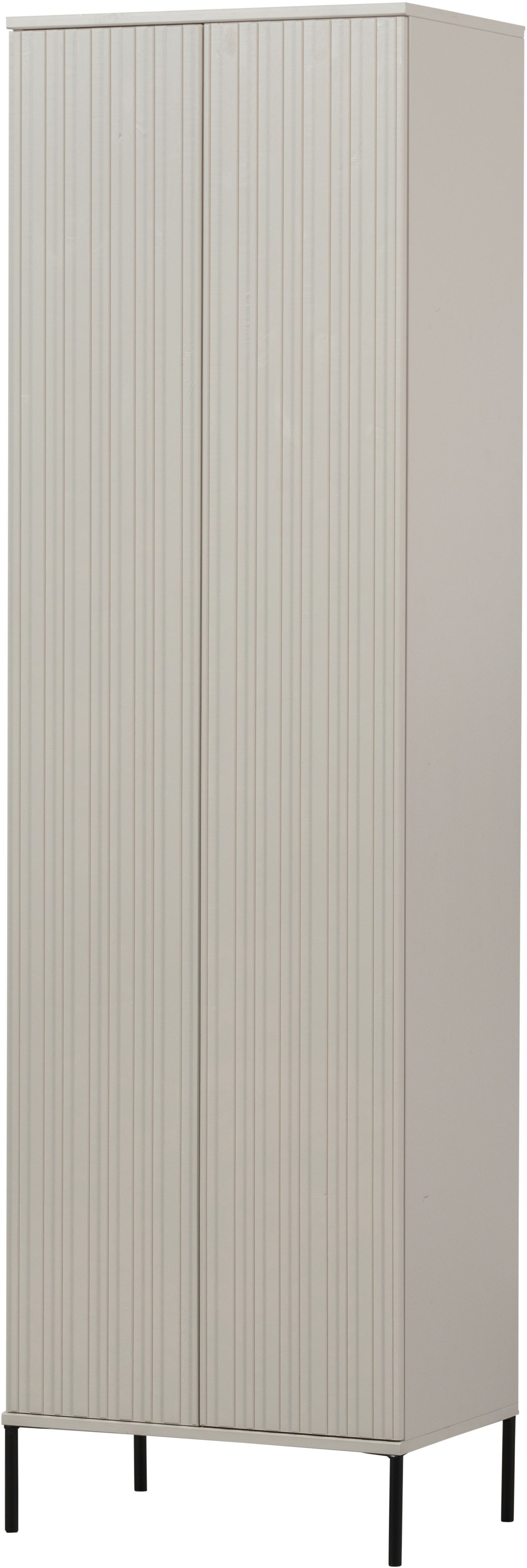 WOOOD Garderobenschrank New Gravure, Mehrzweckschrank mit 5 Fächern Gravure New Hochschrank von WOOOD mit Stauraum, Stil und Push-to-Open