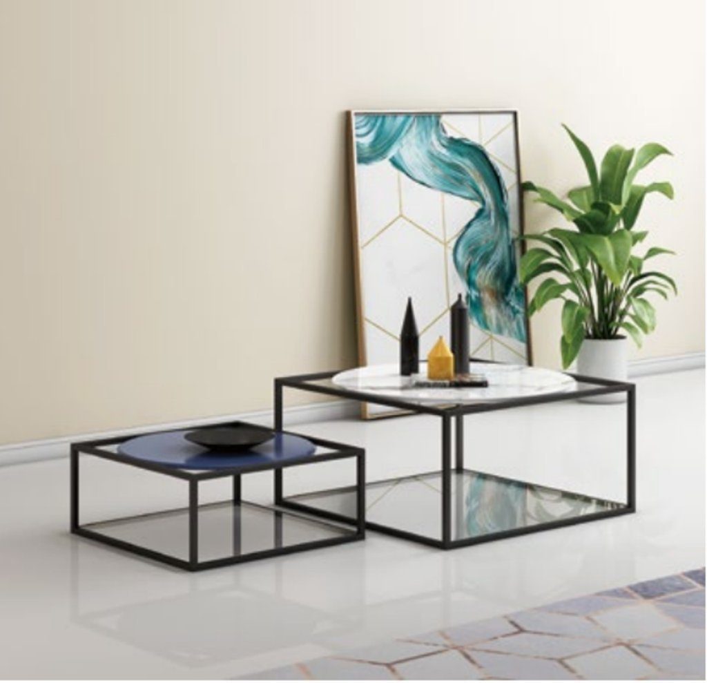 Couchtisch Doppel Set 2x Couchtisch Beistelltisch Design Wohnzimmertisch