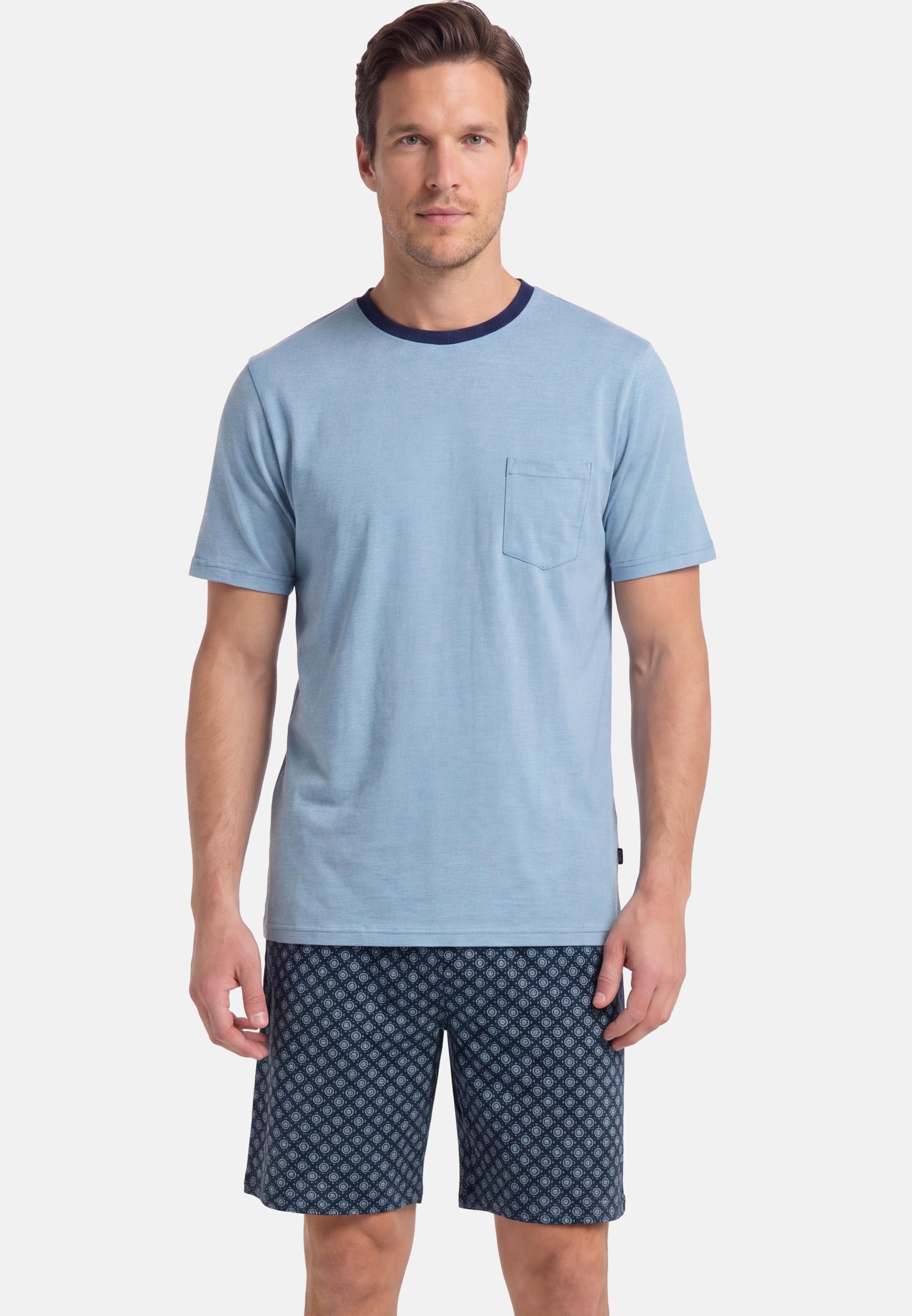 Ammann Pyjama Mix & Match (Set, 2 tlg) Schlafanzug - Baumwolle - Blickdicht - Set aus T-Shirt und kurzer Hose