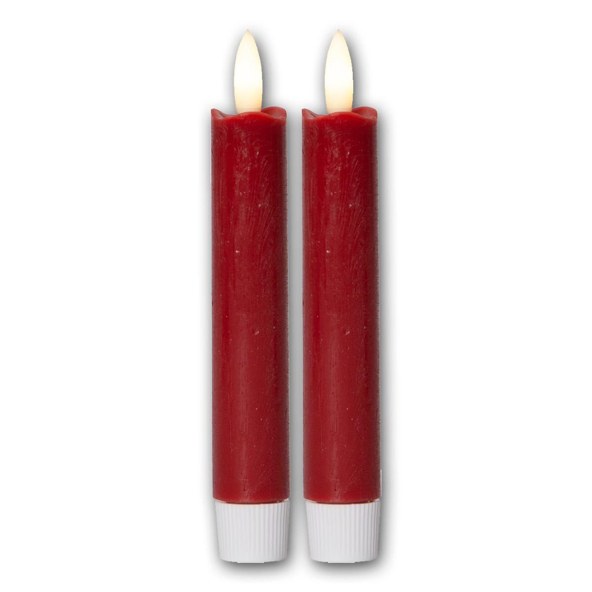 STAR TRADING LED-Kerze LED Stabkerzen "Flamme", 2er Set, rot, 15x2cm, warmweiß – Bild 3 von 4