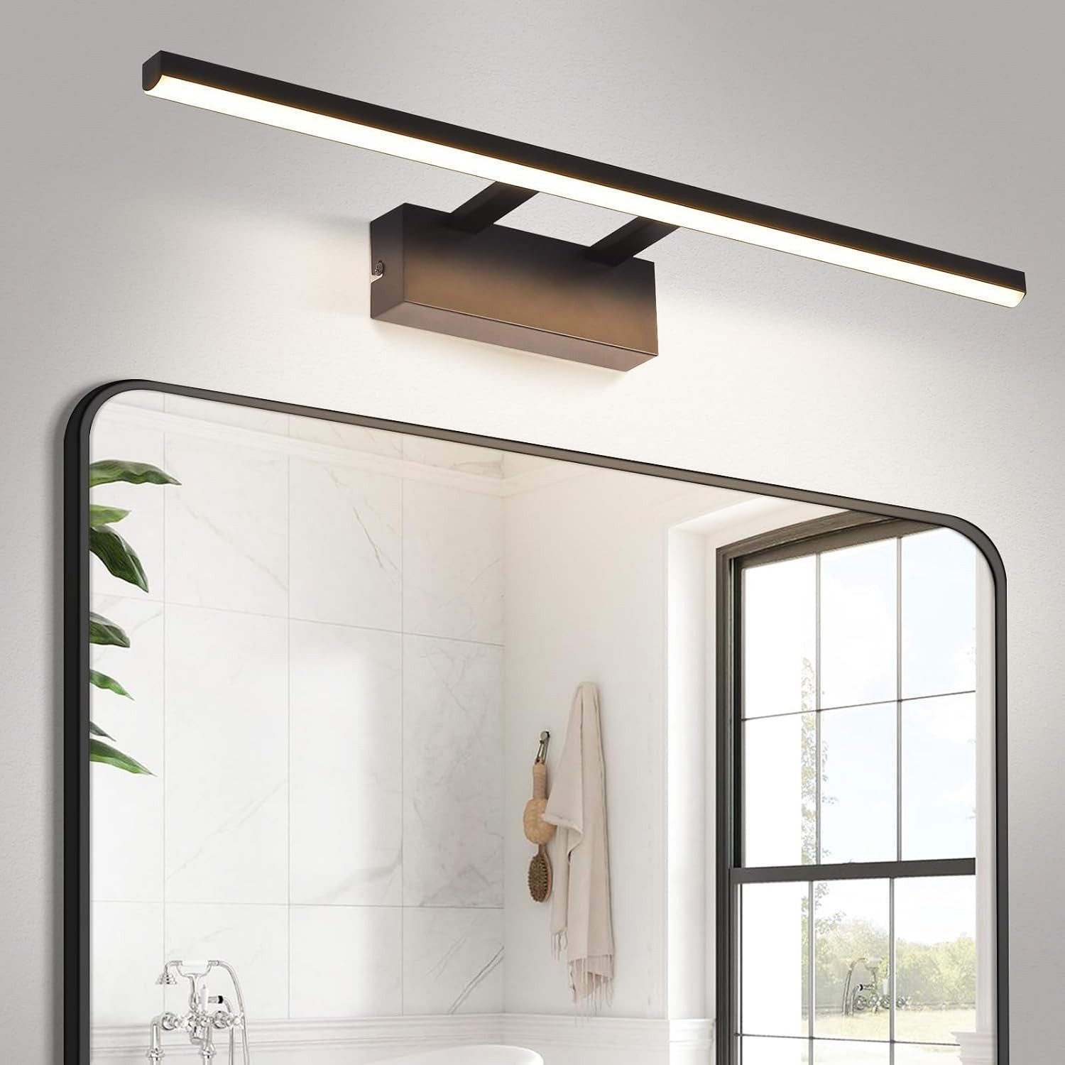 Nettlife LED Spiegelleuchte Schwarz Modern Badezimmer Spiegelbeleuchtung 60 günstig online kaufen