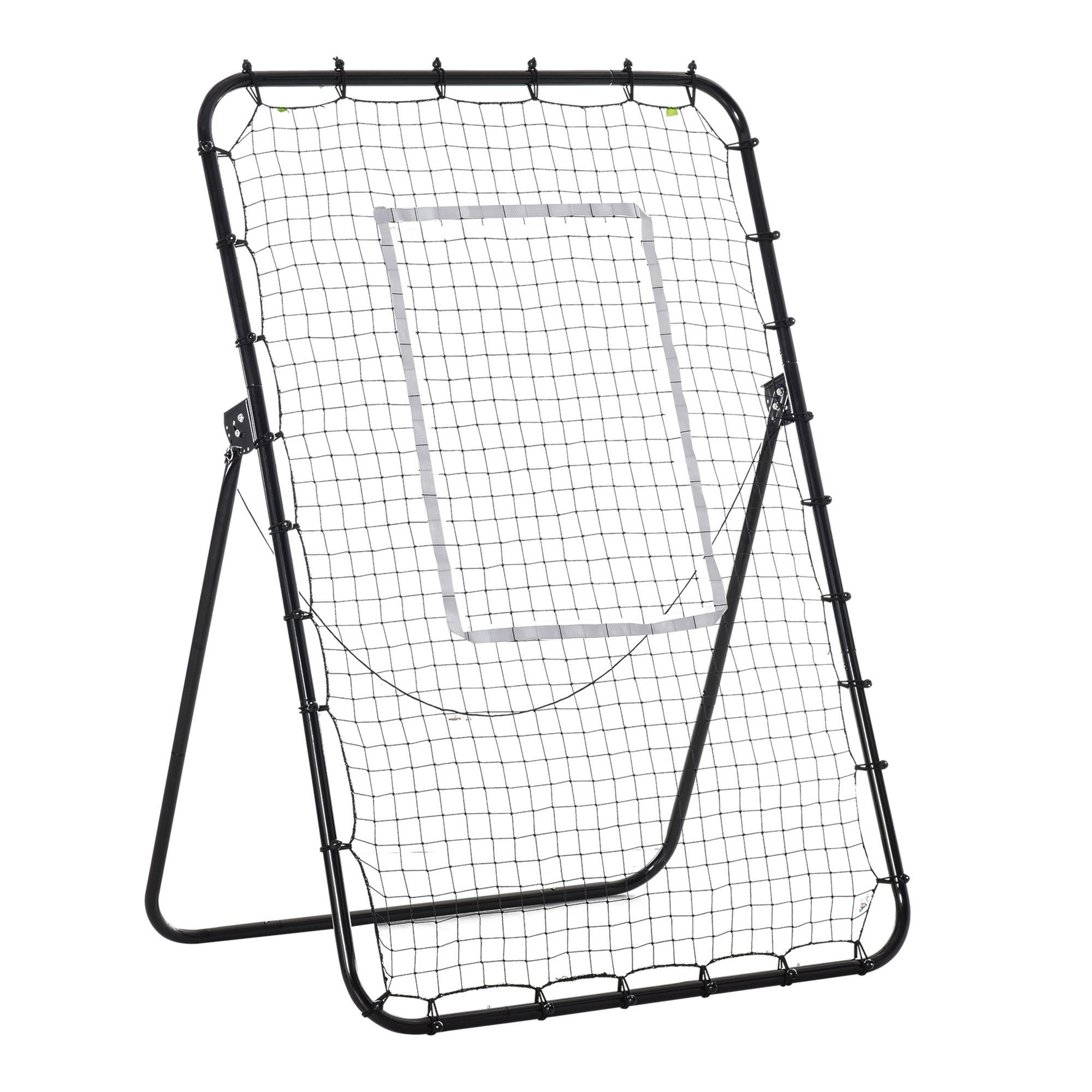 HOMCOM Rebounder 1 mit Verstellbaren Stufen, Fußballtor), Klappbarer x (Set, x 73B 123L 4 Rückprallwand 178.5Hcm Schwarz St