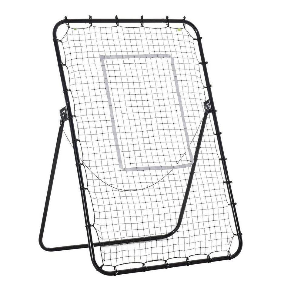 HOMCOM Rebounder Klappbarer Rückprallwand mit 4 Verstellbaren Stufen,  Schwarz (Set, 1 St., Fußballtor), 123L x 73B x