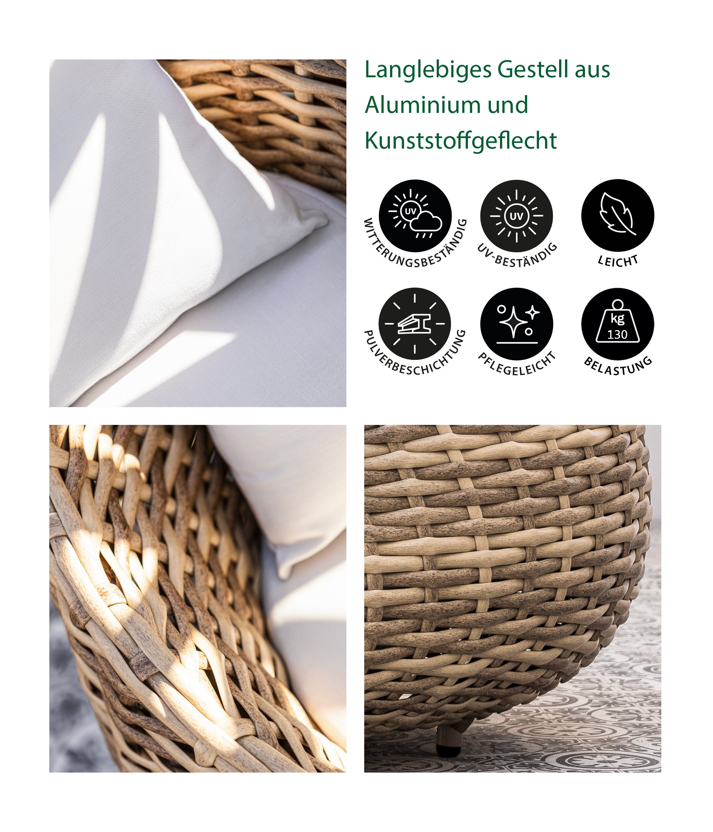 Dehner Gartenstuhl Geflechtsessel Tulum, 97 x günstig online kaufen