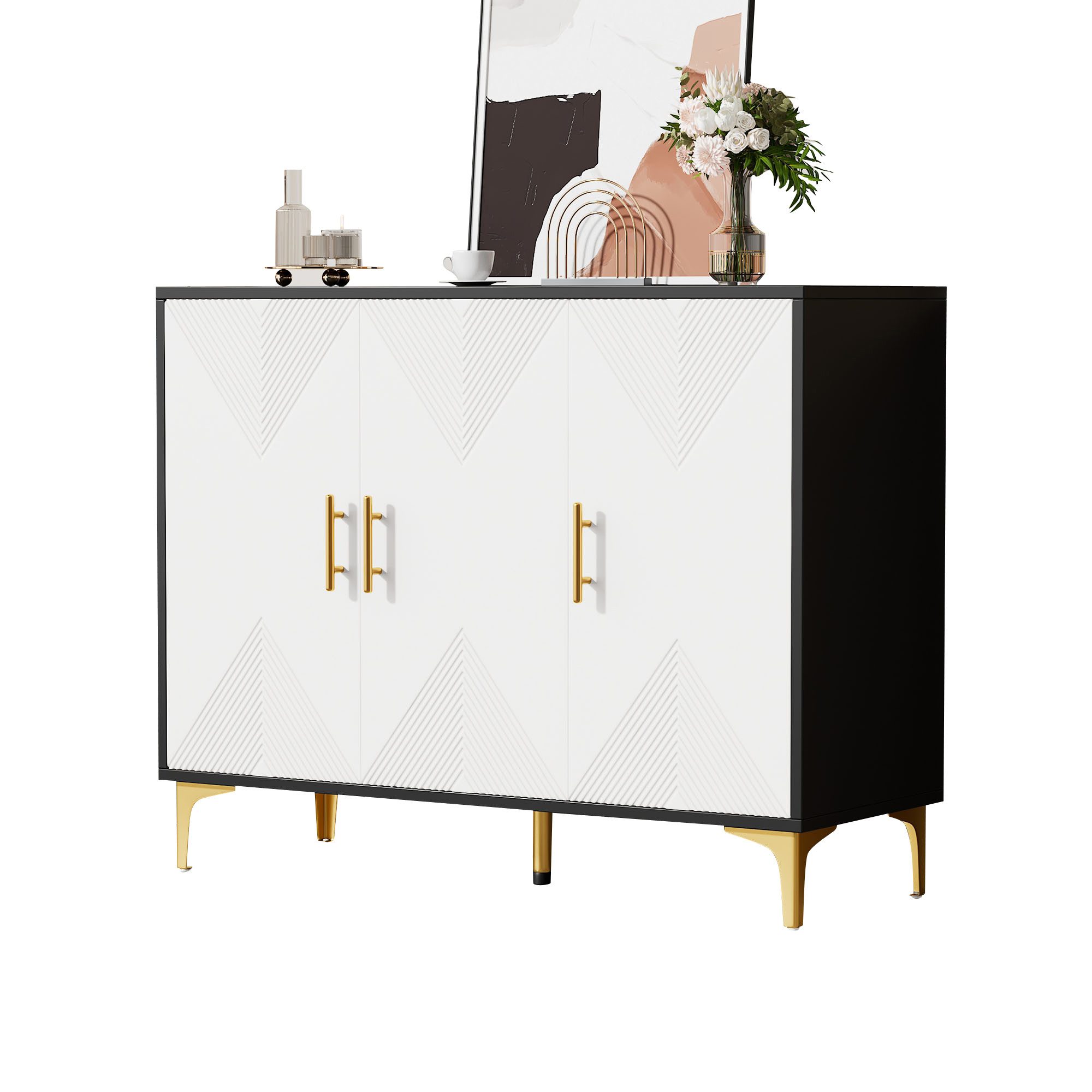 OKWISH Sideboard mit goldenen Griffen und günstig online kaufen