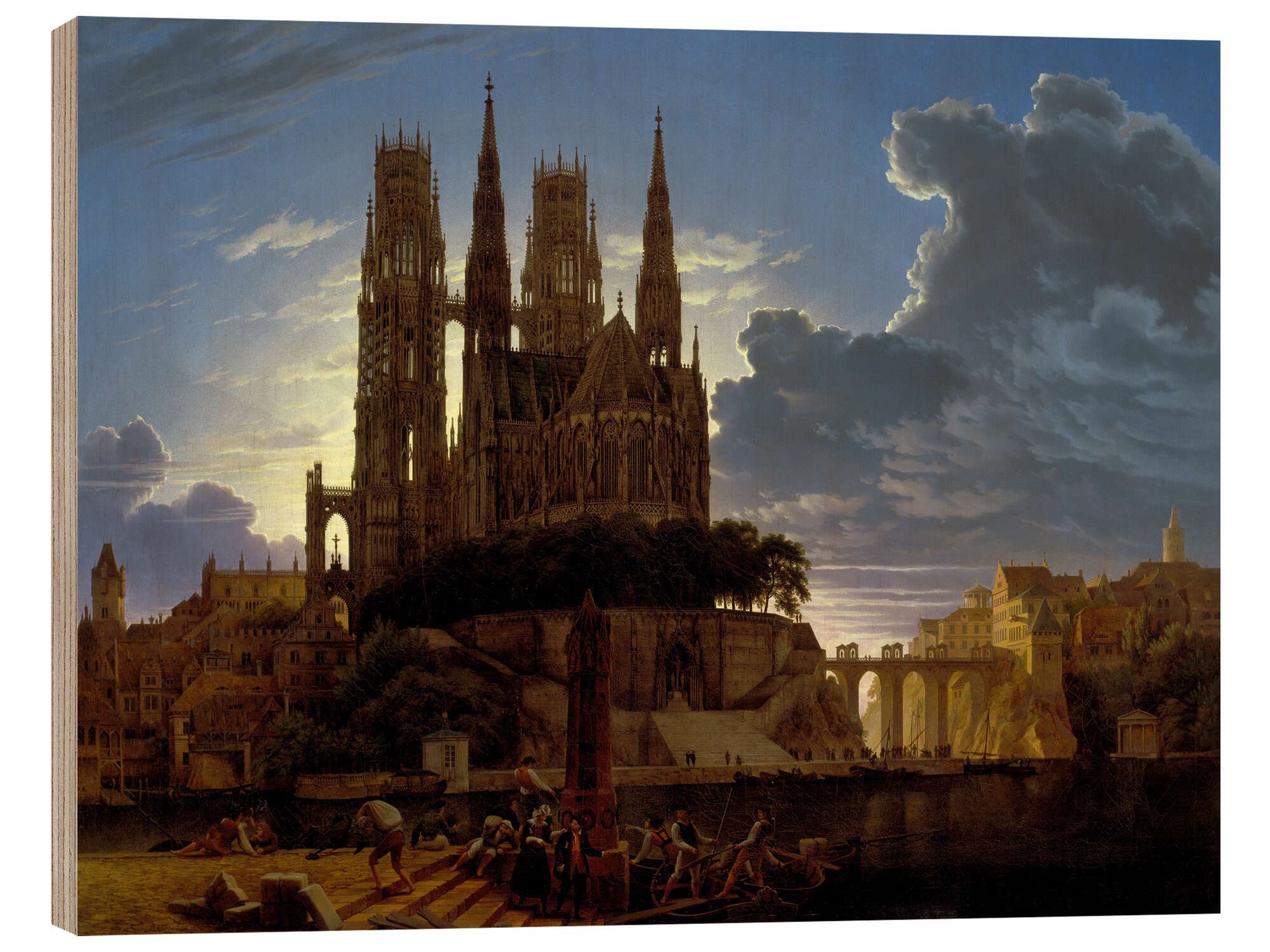 Posterlounge Wandbild Dom über einer Stadt, Karl Friedrich Schinkel, erhältlich als Poster, Leinwandbild, Wandsticker oder Acrylglasbild