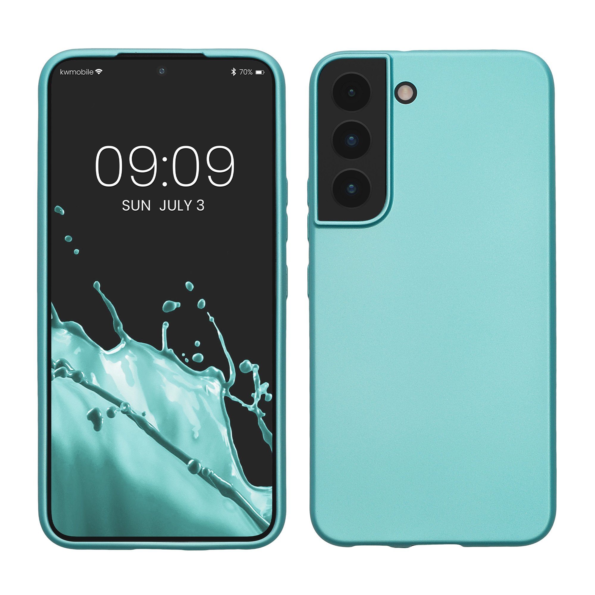kwmobile Handyhülle Case für Samsung Galaxy S22, Hülle Silikon metallisch schimmernd - Handyhülle Cover