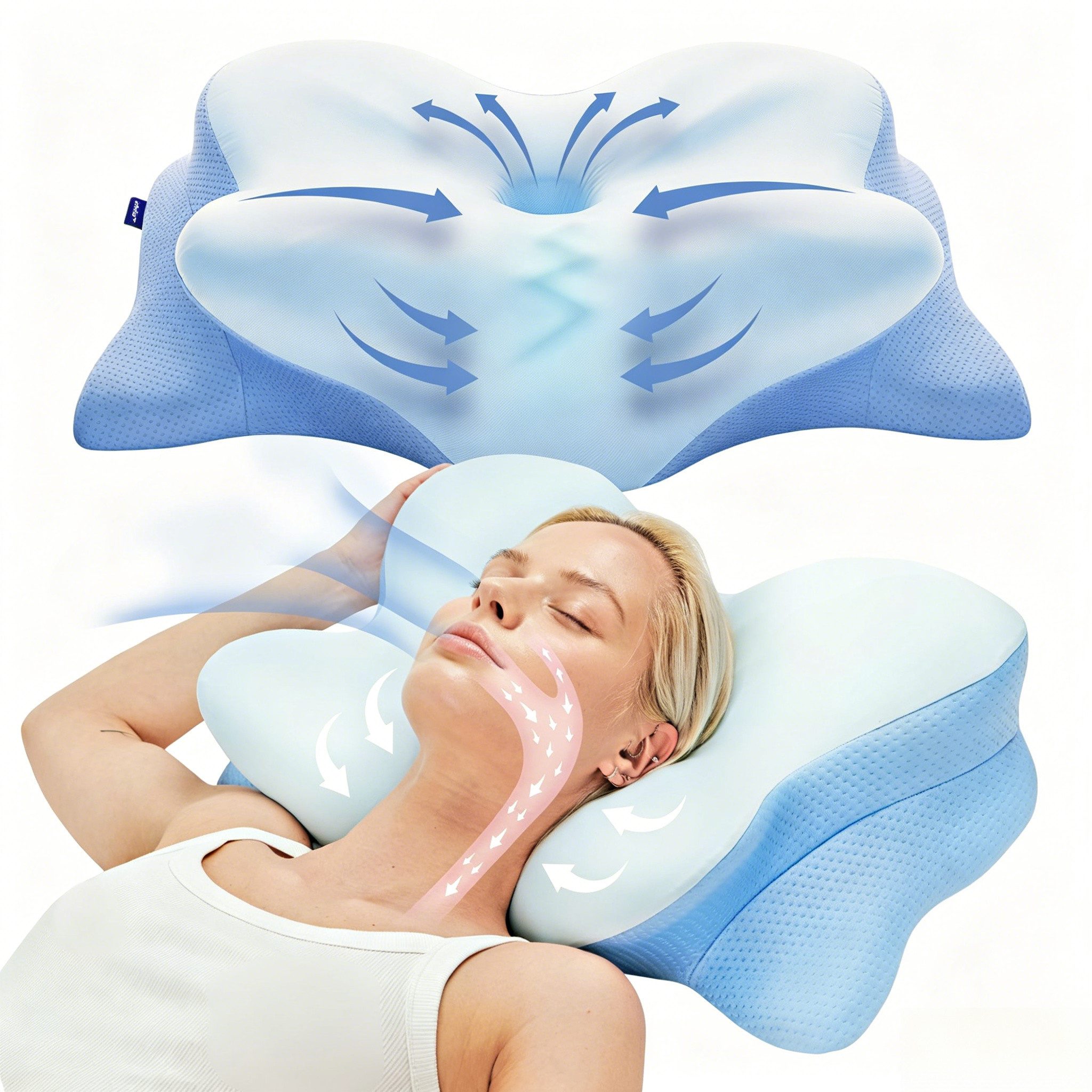 Kityhome Nackenstützkissen Memory Foam Nackenkissen,Seitenschläferkissen,Ergonomisches Kopfkissen, Schlafkissen,Nackenstützkissen,Schlafkissen, Kissen für Seiten, Rücken & Bauchschläfer Hochwertiges Memory Foam