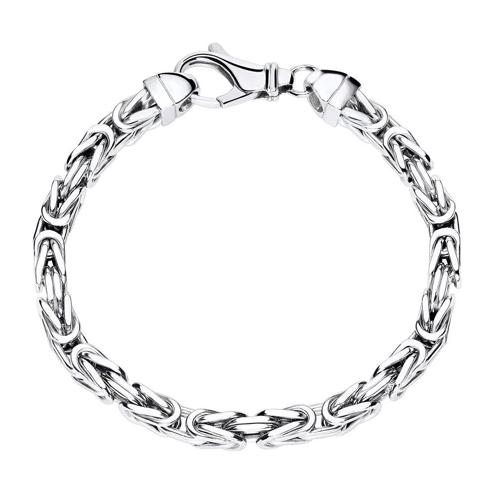JEWLIX Königsarmband Rhodiniertes Silberarmband für Herren in 5 mm Stärke KA0050-RH