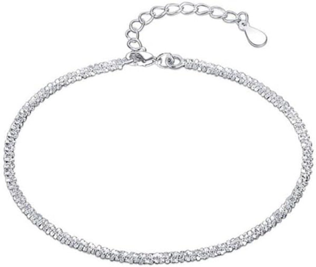 TUABUR Charm-Armband Verstellbares Armband für Damen. Funkelndes Silberarmband