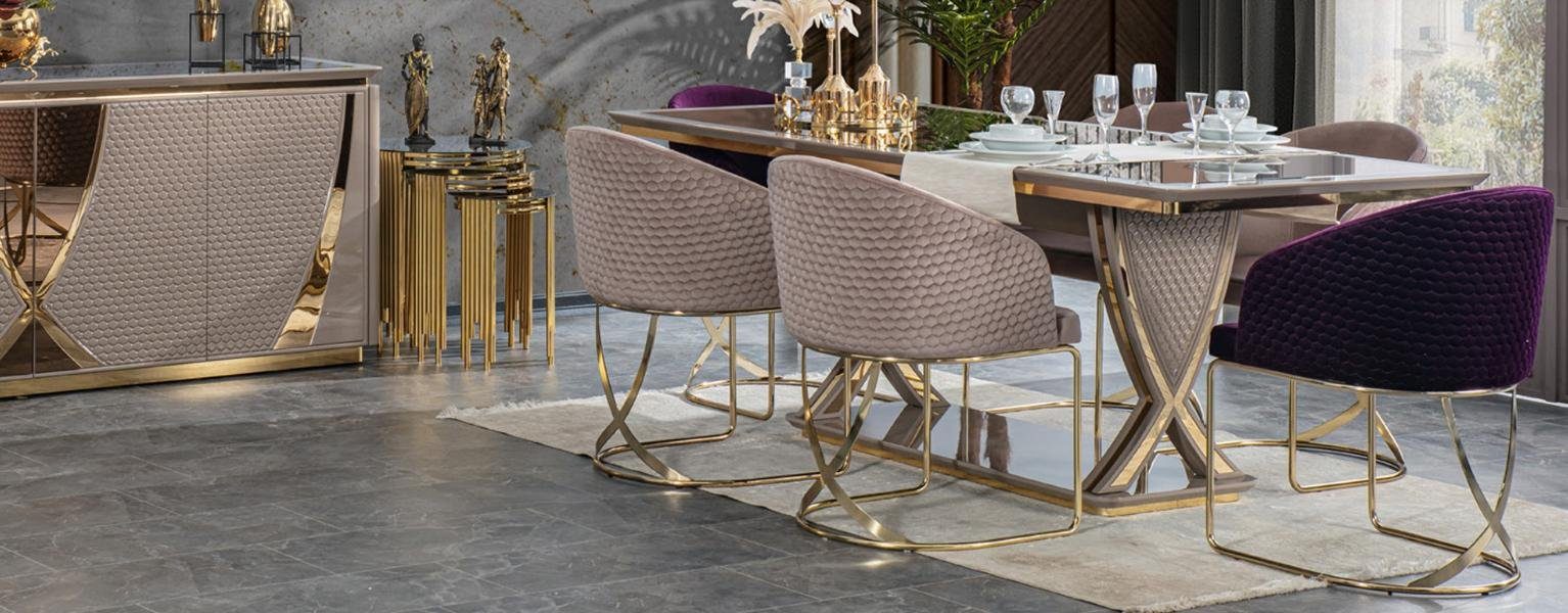 Möbel Esstisch Tisch Esstisch, Esszimmer italienischer Design Holz Stil Luxus JVmoebel