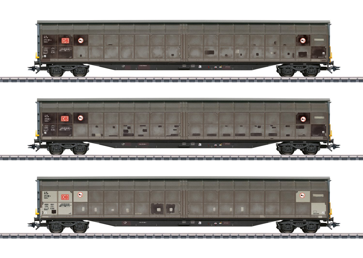 Märklin Güterwagen Schiebewandwagen-Set Habbins 354 - 48067, Spur H0