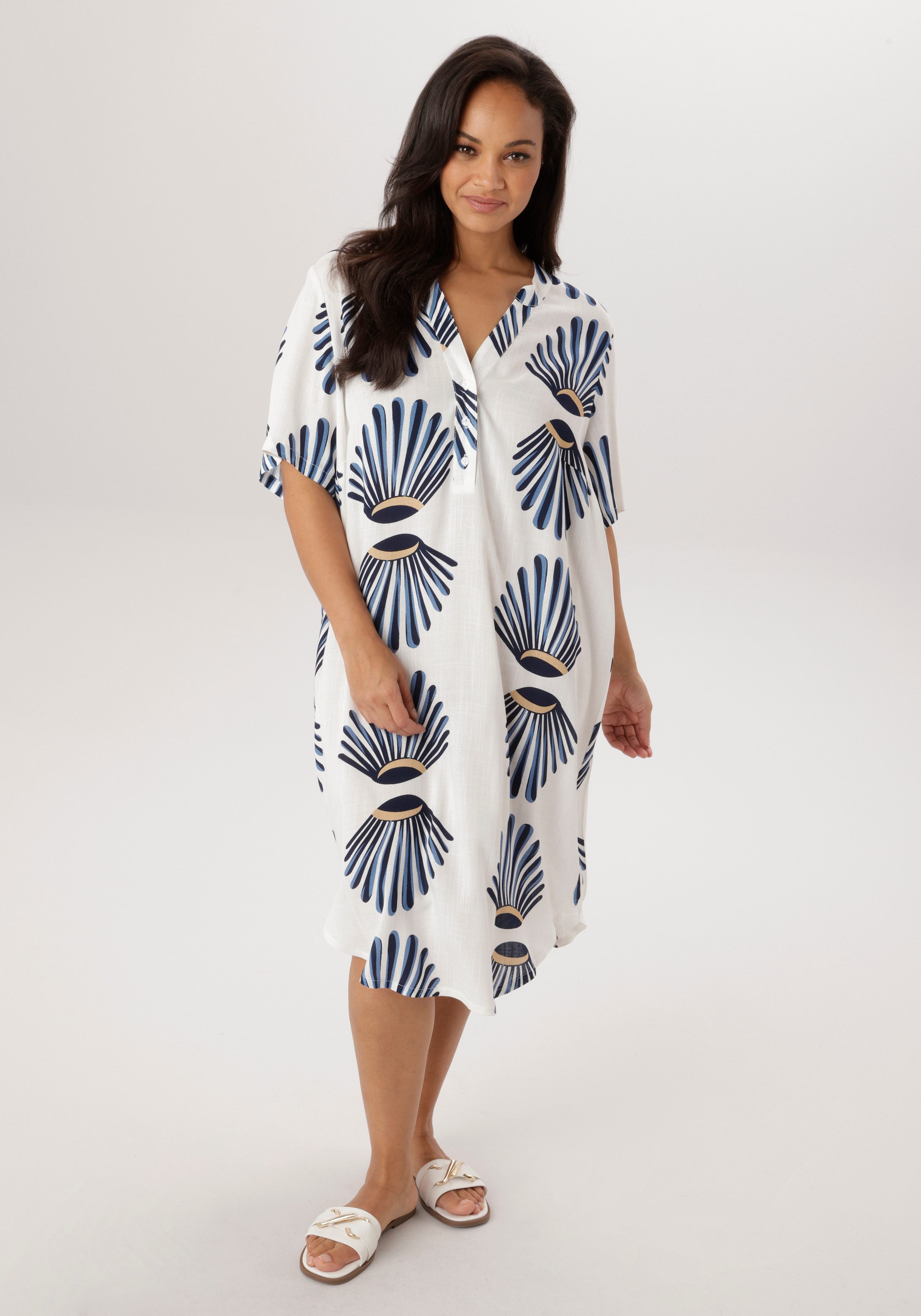 Aniston PLUS Blusenkleid aus weich fallender Viskose in Leinenoptik - NEUE KOLLEKTION. € 69,99, (€ 69,99 pro 1 Stk).